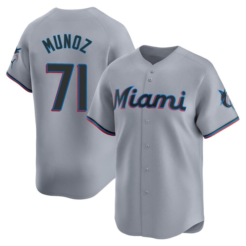 Youth Limited Miami Marlins Roddery Munoz Road Jersey - Gray Youth Limited Miami Marlins Roddery Munoz Road Jersey - Gray