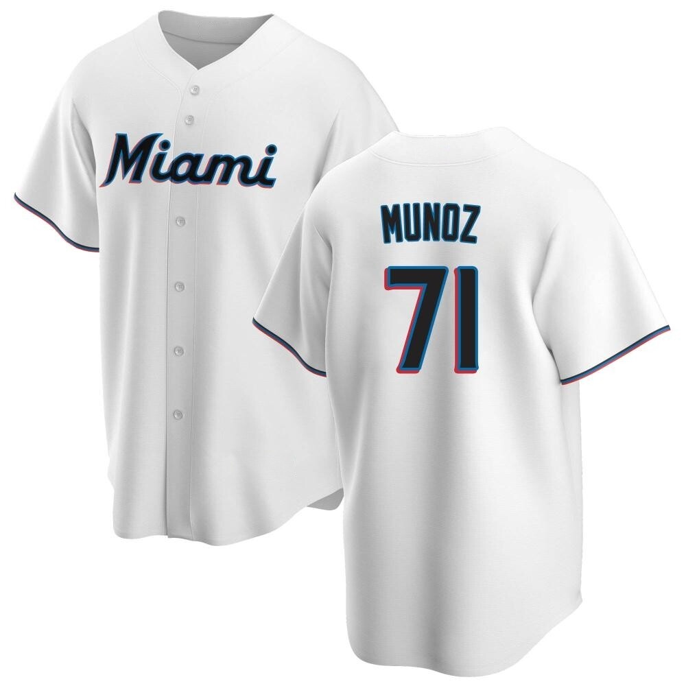 Youth Replica Miami Marlins Roddery Munoz Home Jersey - White Youth Replica Miami Marlins Roddery Munoz Home Jersey - White