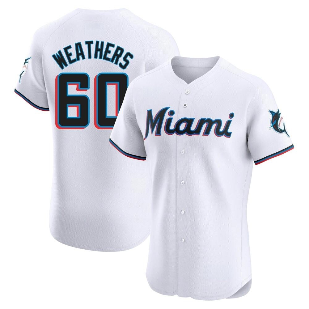 Elite Miami Marlins Ryan Weathers Home Jersey - White Elite Miami Marlins Ryan Weathers Home Jersey - White