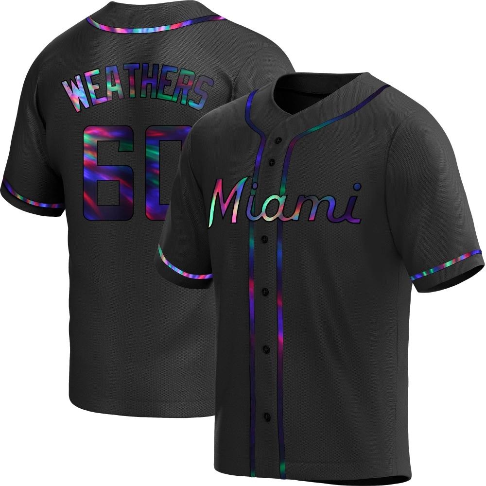 Youth Replica Miami Marlins Ryan Weathers Alternate Jersey - Black Holographic Youth Replica Miami Marlins Ryan Weathers Alternate Jersey - Black Holographic