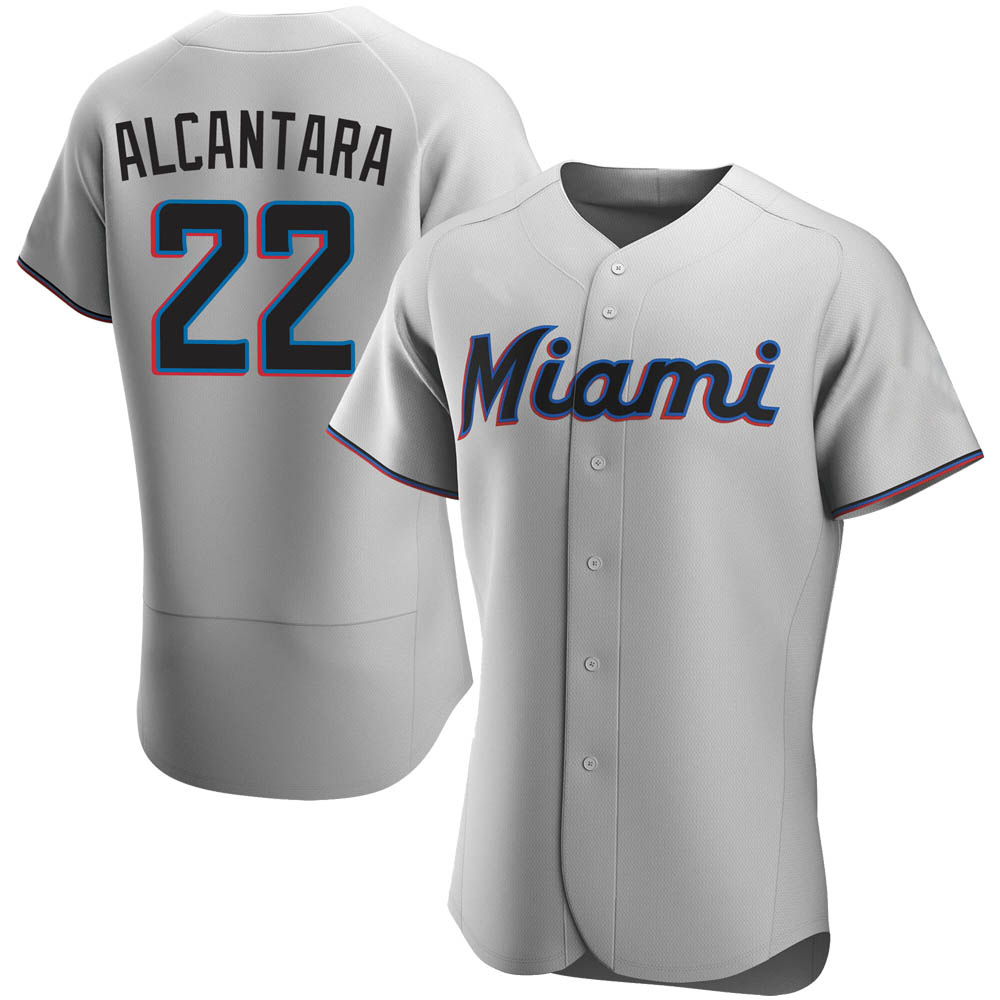 Authentic Miami Marlins Sandy Alcantara Road Jersey - Gray Authentic Miami Marlins Sandy Alcantara Road Jersey - Gray