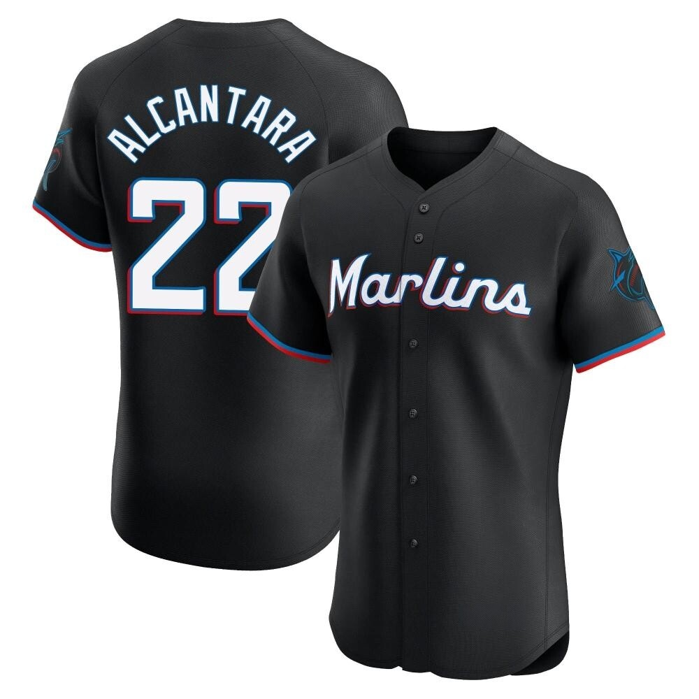 Elite Miami Marlins Sandy Alcantara Alternate Vapor Premier Jersey - Black Elite Miami Marlins Sandy Alcantara Alternate Vapor Premier Jersey - Black