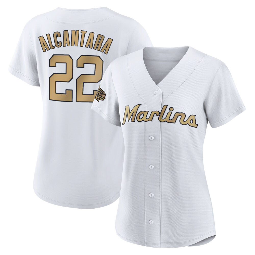 Women's Game Miami Marlins Sandy Alcantara Authentic 2022 All-Star Jersey - White Women's Game Miami Marlins Sandy Alcantara Authentic 2022 All-Star Jersey - White