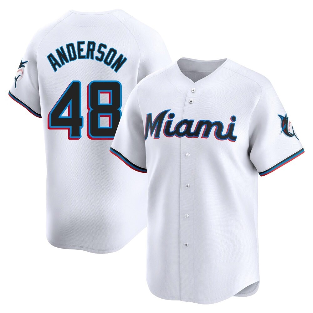 Limited Miami Marlins Shaun Anderson Home Jersey - White Limited Miami Marlins Shaun Anderson Home Jersey - White