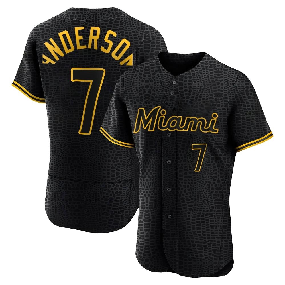Authentic Miami Marlins Tim Anderson Snake Skin City Jersey - Black Authentic Miami Marlins Tim Anderson Snake Skin City Jersey - Black