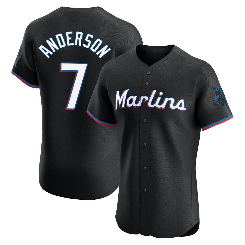 Elite Miami Marlins Tim Anderson Alternate Vapor Premier Jersey - Black Elite Miami Marlins Tim Anderson Alternate Vapor Premier Jersey - Black