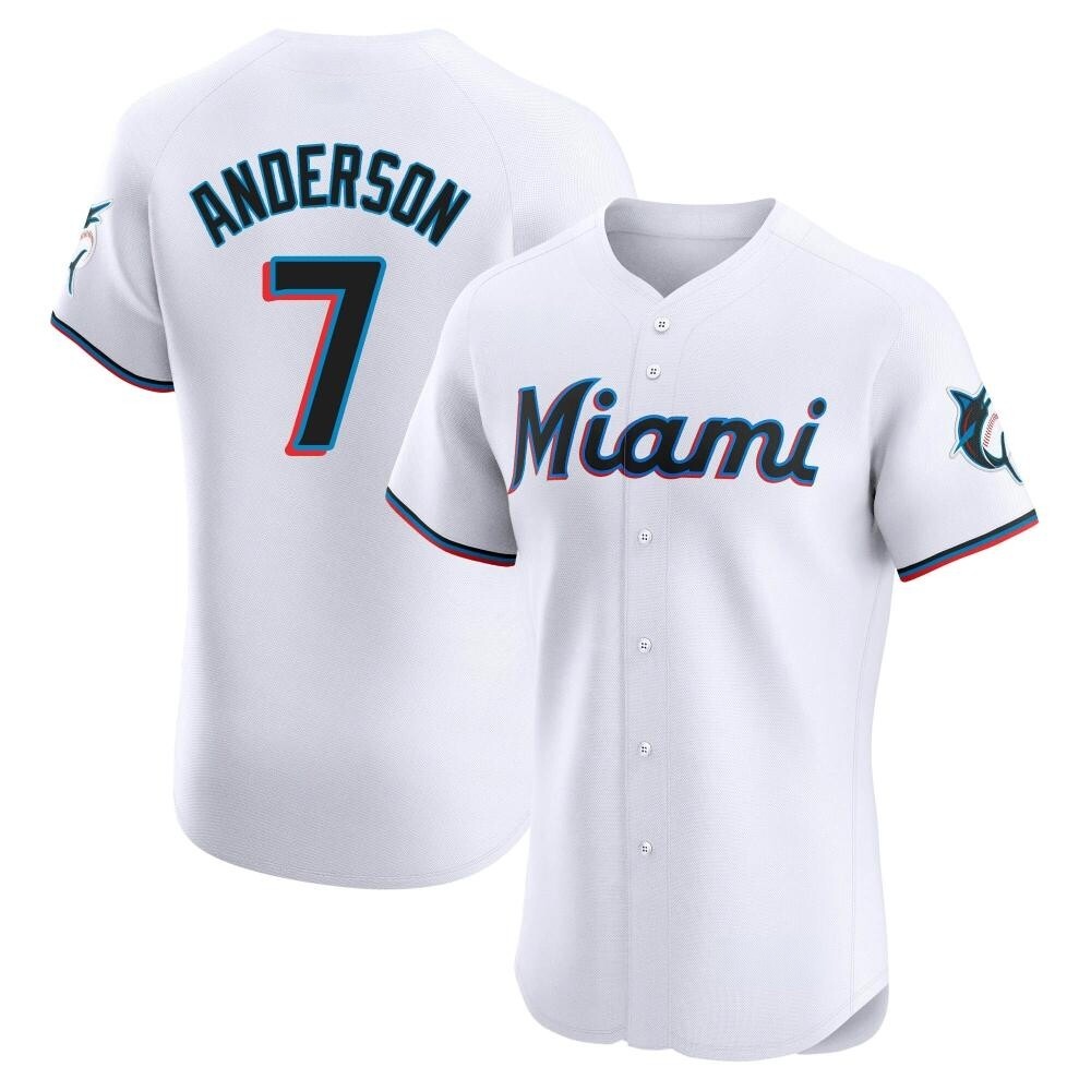 Elite Miami Marlins Tim Anderson Home Jersey - White Elite Miami Marlins Tim Anderson Home Jersey - White