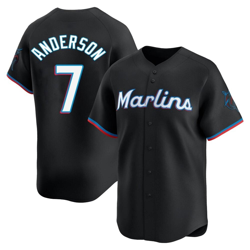 Limited Miami Marlins Tim Anderson Alternate Jersey - Black Limited Miami Marlins Tim Anderson Alternate Jersey - Black