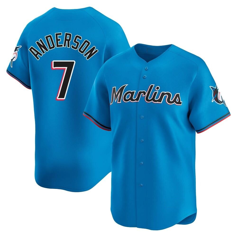 Limited Miami Marlins Tim Anderson Alternate Jersey - Blue Limited Miami Marlins Tim Anderson Alternate Jersey - Blue