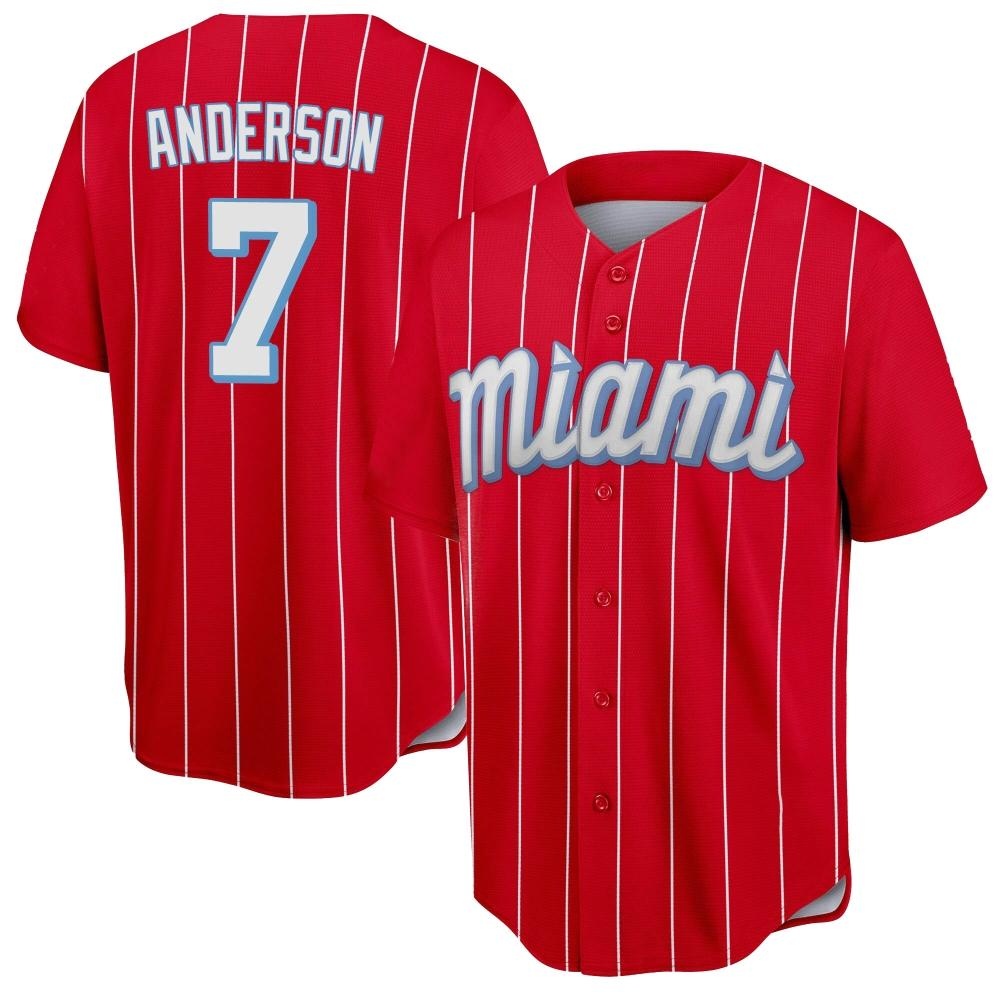 Replica Miami Marlins Tim Anderson 2021 City Connect Jersey - Red Replica Miami Marlins Tim Anderson 2021 City Connect Jersey - Red