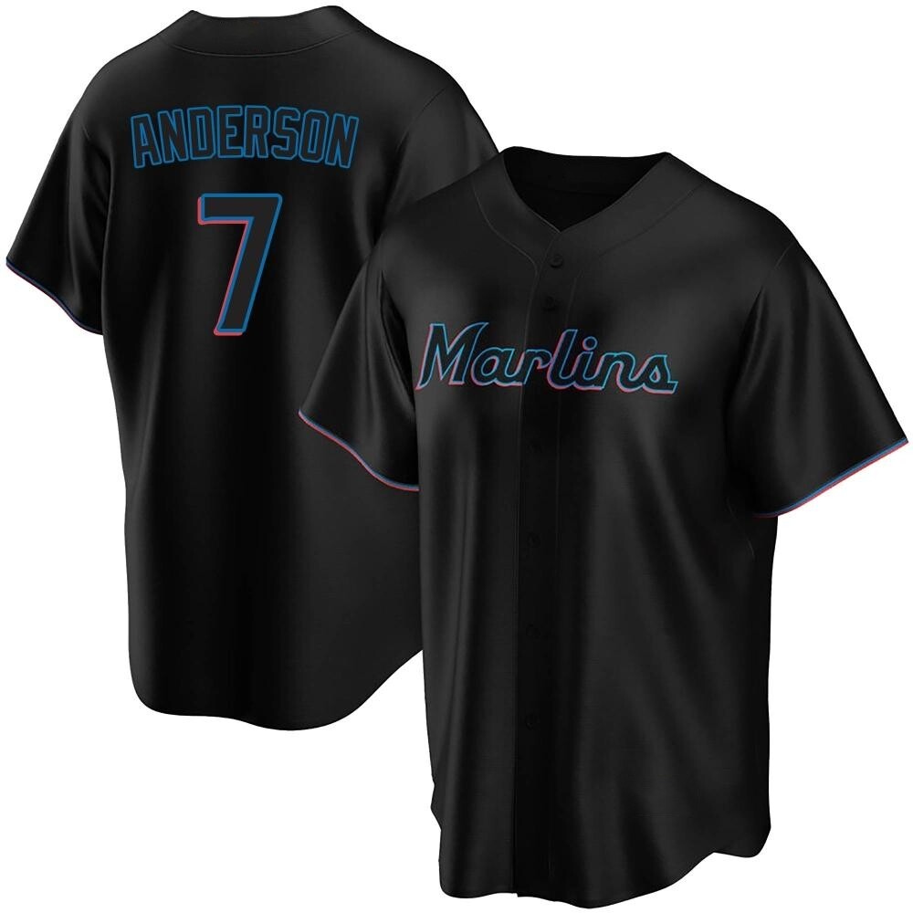 Replica Miami Marlins Tim Anderson Alternate Jersey - Black Replica Miami Marlins Tim Anderson Alternate Jersey - Black