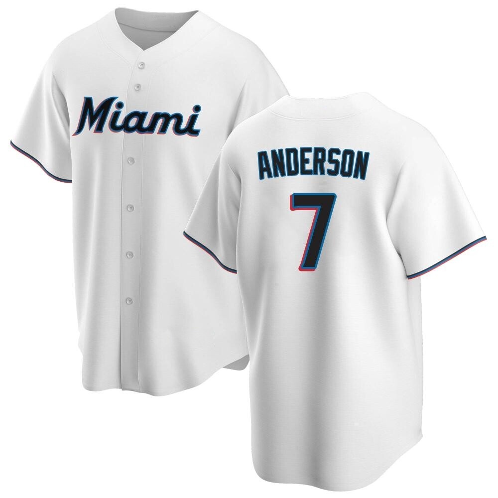 Replica Miami Marlins Tim Anderson Home Jersey - White Replica Miami Marlins Tim Anderson Home Jersey - White