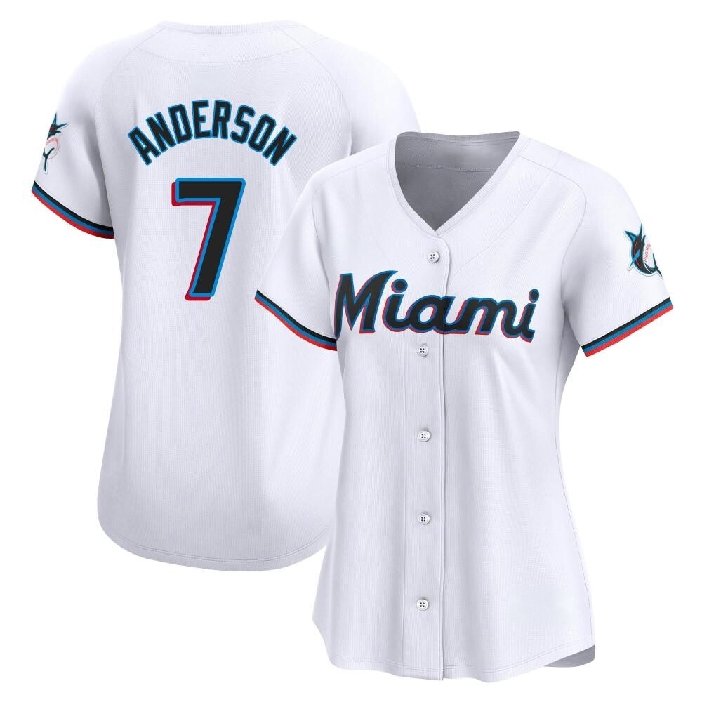 Women's Limited Miami Marlins Tim Anderson Home Jersey - White Women's Limited Miami Marlins Tim Anderson Home Jersey - White