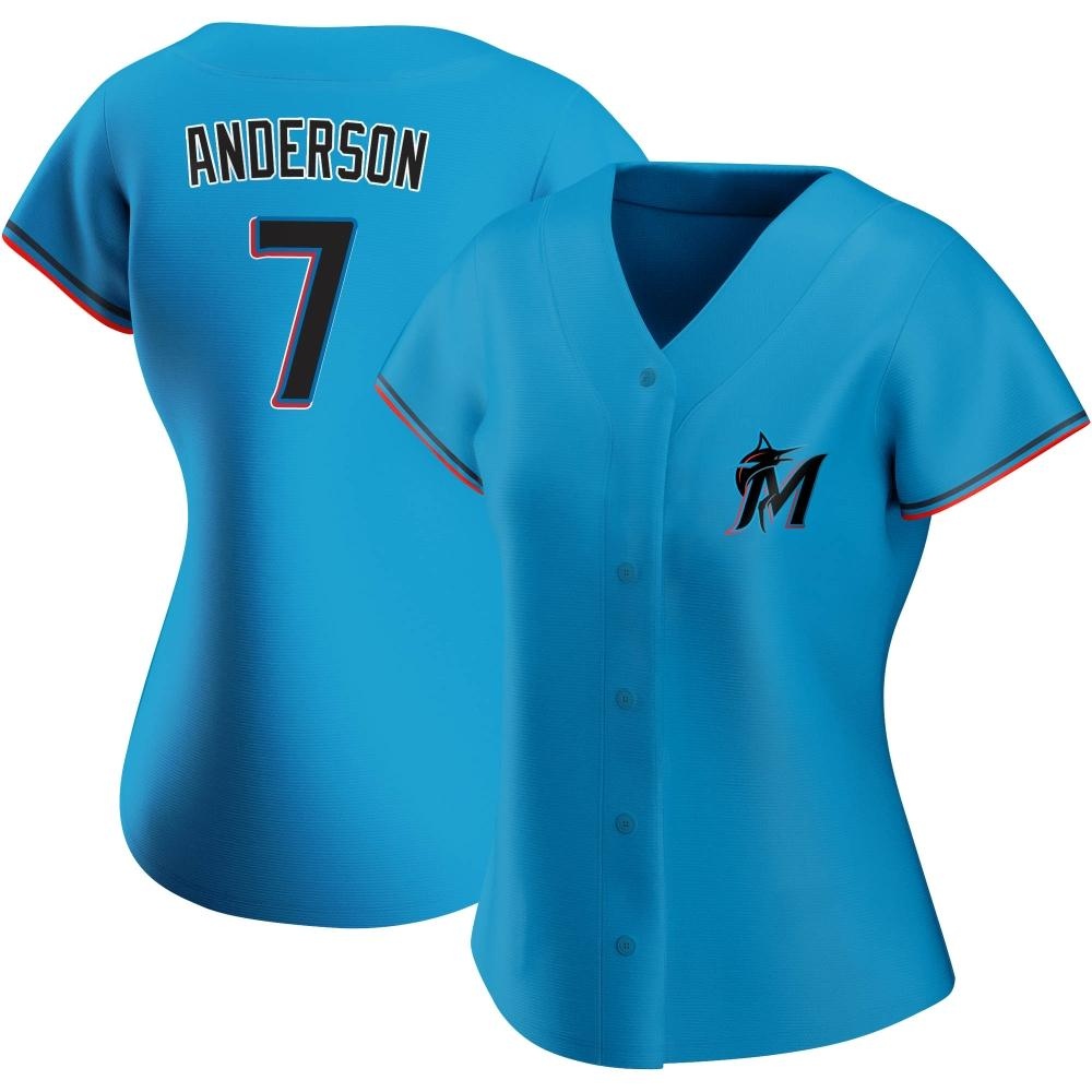 Women's Replica Miami Marlins Tim Anderson Alternate Jersey - Blue Women's Replica Miami Marlins Tim Anderson Alternate Jersey - Blue