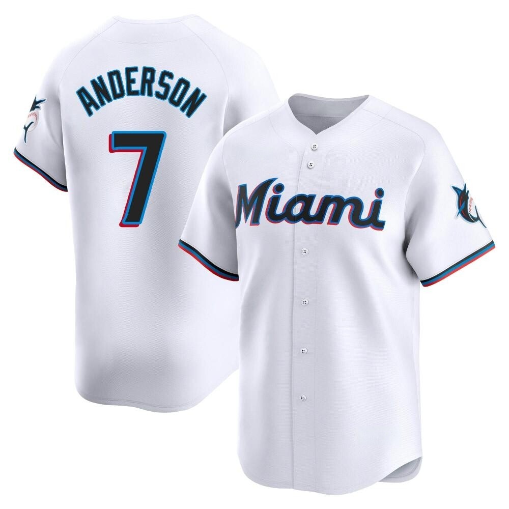 Youth Limited Miami Marlins Tim Anderson Home Jersey - White Youth Limited Miami Marlins Tim Anderson Home Jersey - White