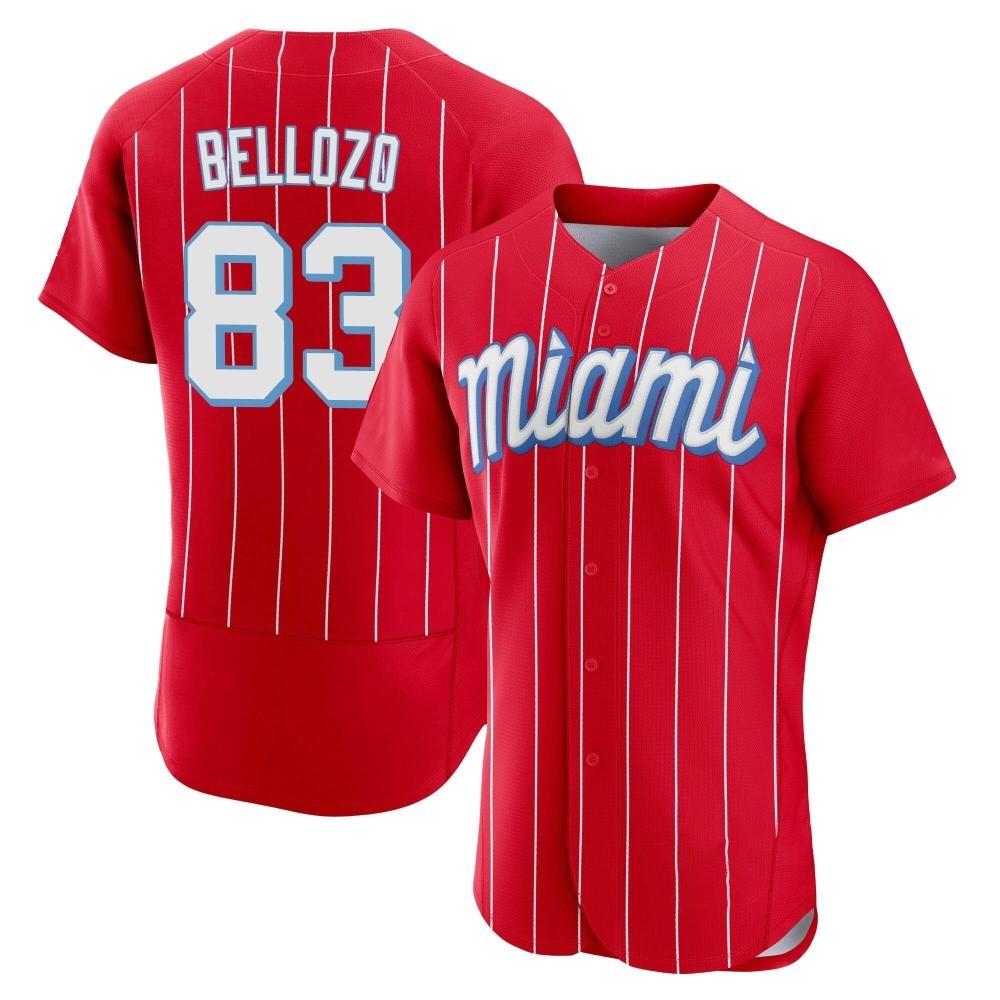 Authentic Miami Marlins Valente Bellozo 2021 City Connect Jersey - Red Authentic Miami Marlins Valente Bellozo 2021 City Connect Jersey - Red