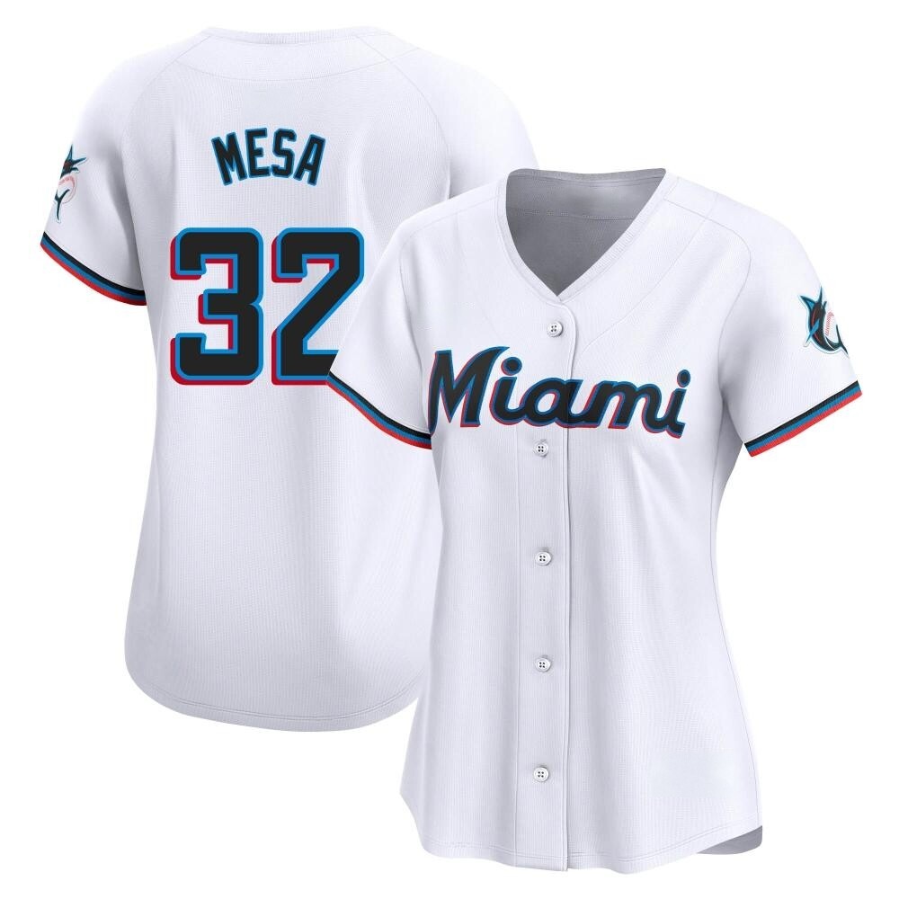 Women's Limited Miami Marlins Victor Mesa Home Jersey - White Women's Limited Miami Marlins Victor Mesa Home Jersey - White