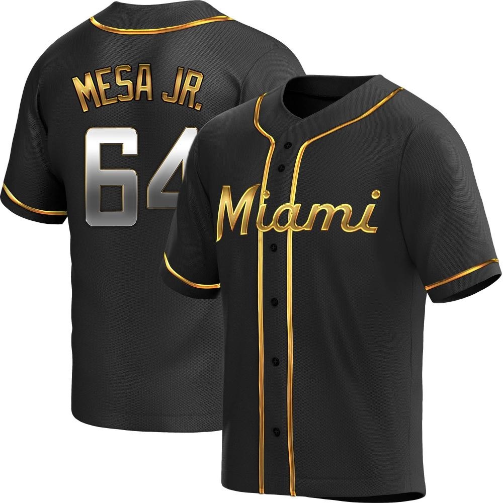 Replica Miami Marlins Victor Mesa Jr. Alternate Jersey - Black Golden Replica Miami Marlins Victor Mesa Jr. Alternate Jersey - Black Golden