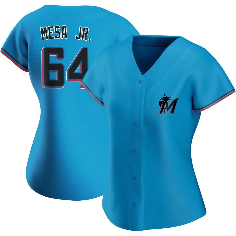 Women's Authentic Miami Marlins Victor Mesa Jr. Alternate Jersey - Blue Women's Authentic Miami Marlins Victor Mesa Jr. Alternate Jersey - Blue