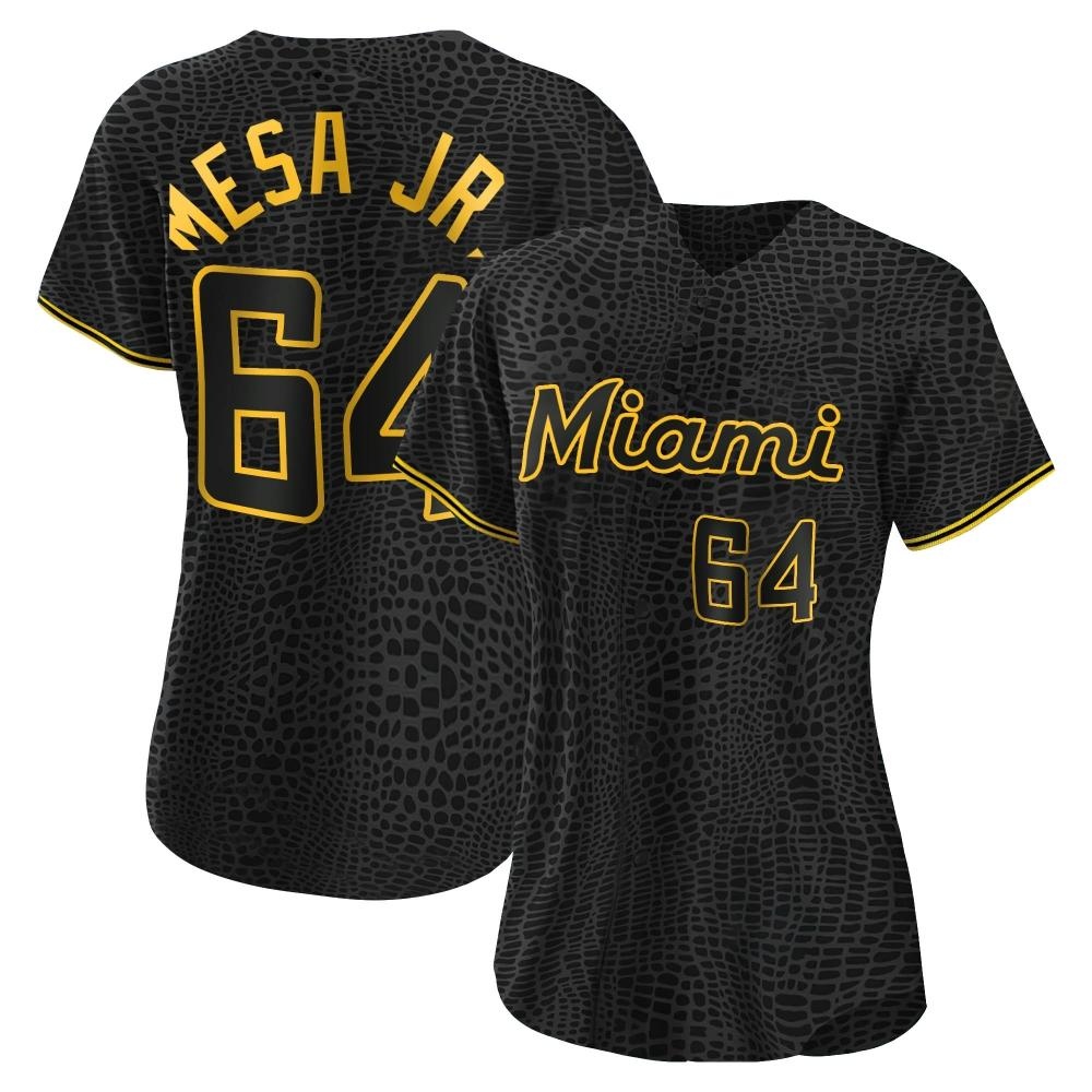 Women's Authentic Miami Marlins Victor Mesa Jr. Snake Skin City Jersey - Black Women's Authentic Miami Marlins Victor Mesa Jr. Snake Skin City Jersey - Black