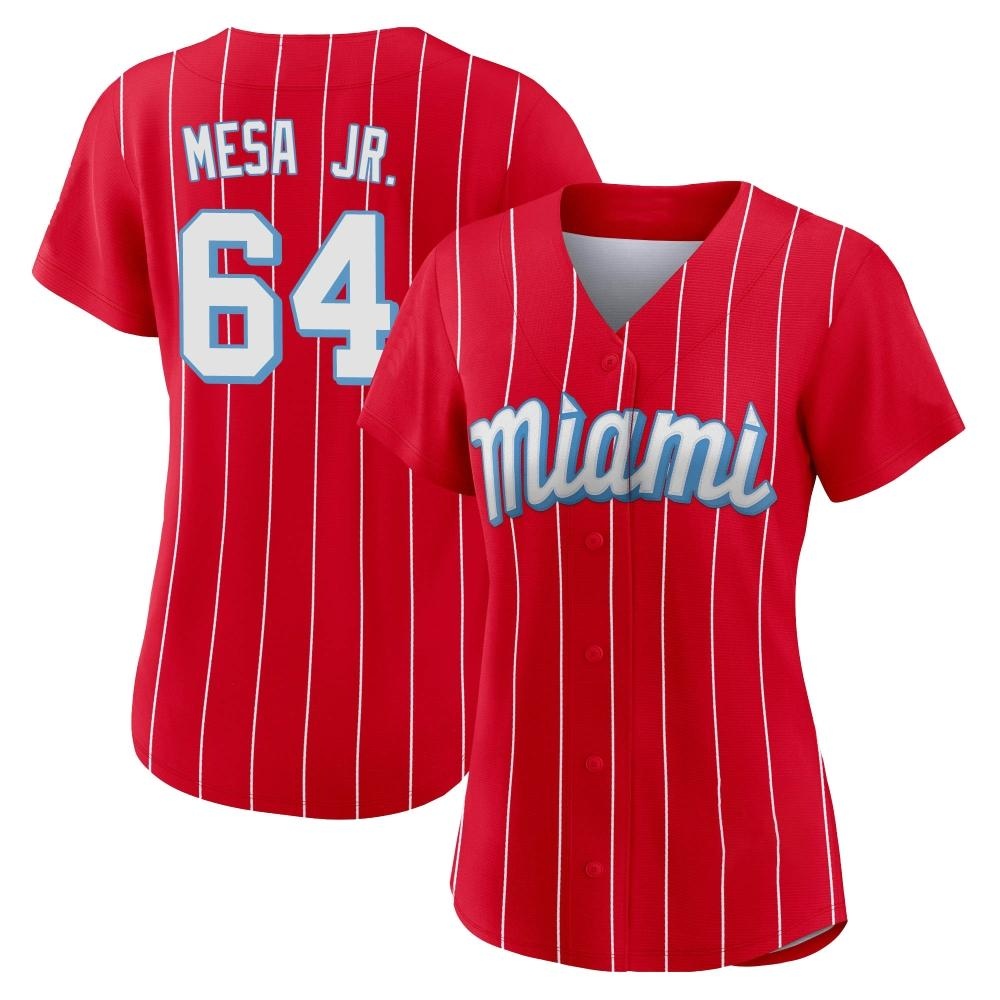 Women's Replica Miami Marlins Victor Mesa Jr. 2021 City Connect Jersey - Red Women's Replica Miami Marlins Victor Mesa Jr. 2021 City Connect Jersey - Red