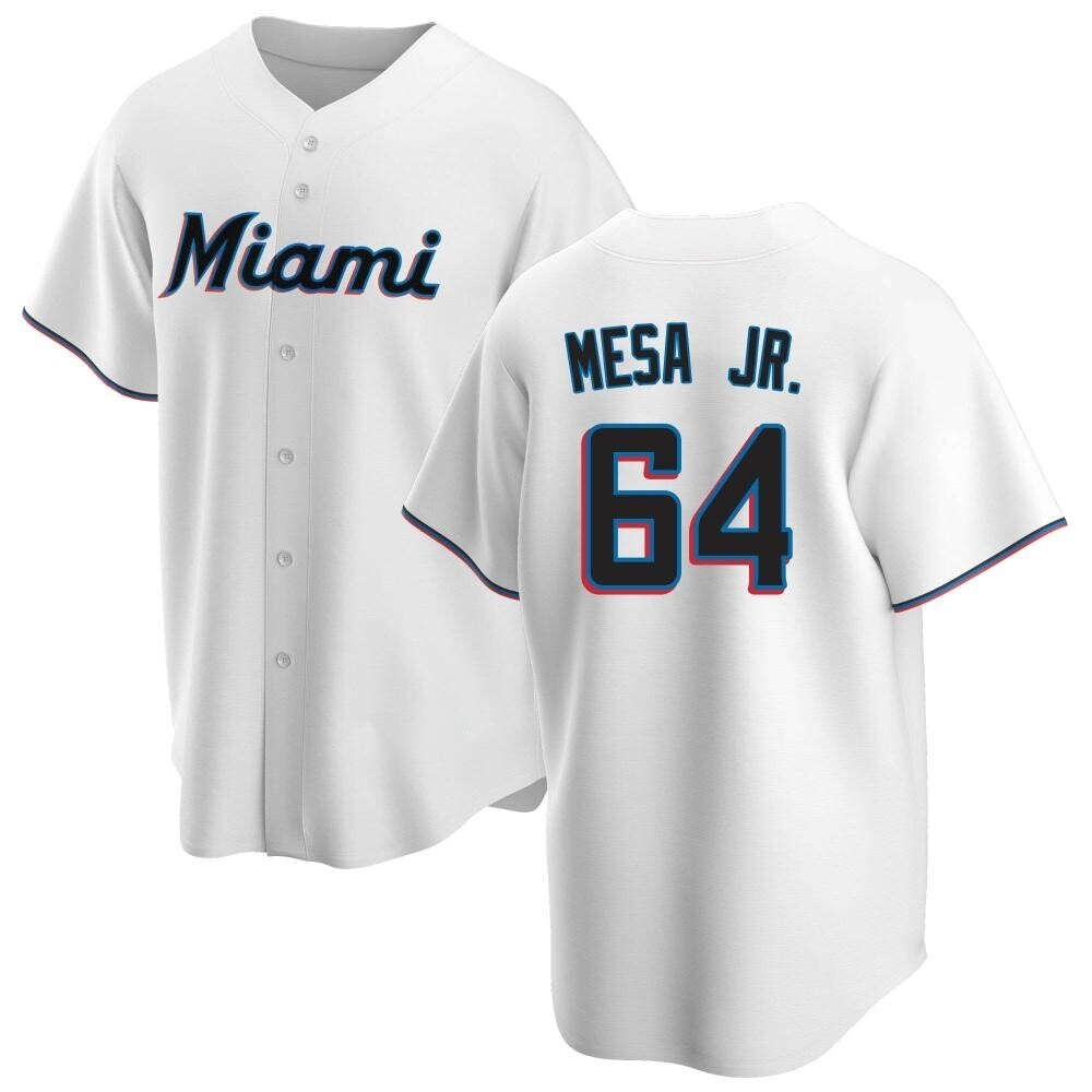 Youth Replica Miami Marlins Victor Mesa Jr. Home Jersey - White Youth Replica Miami Marlins Victor Mesa Jr. Home Jersey - White