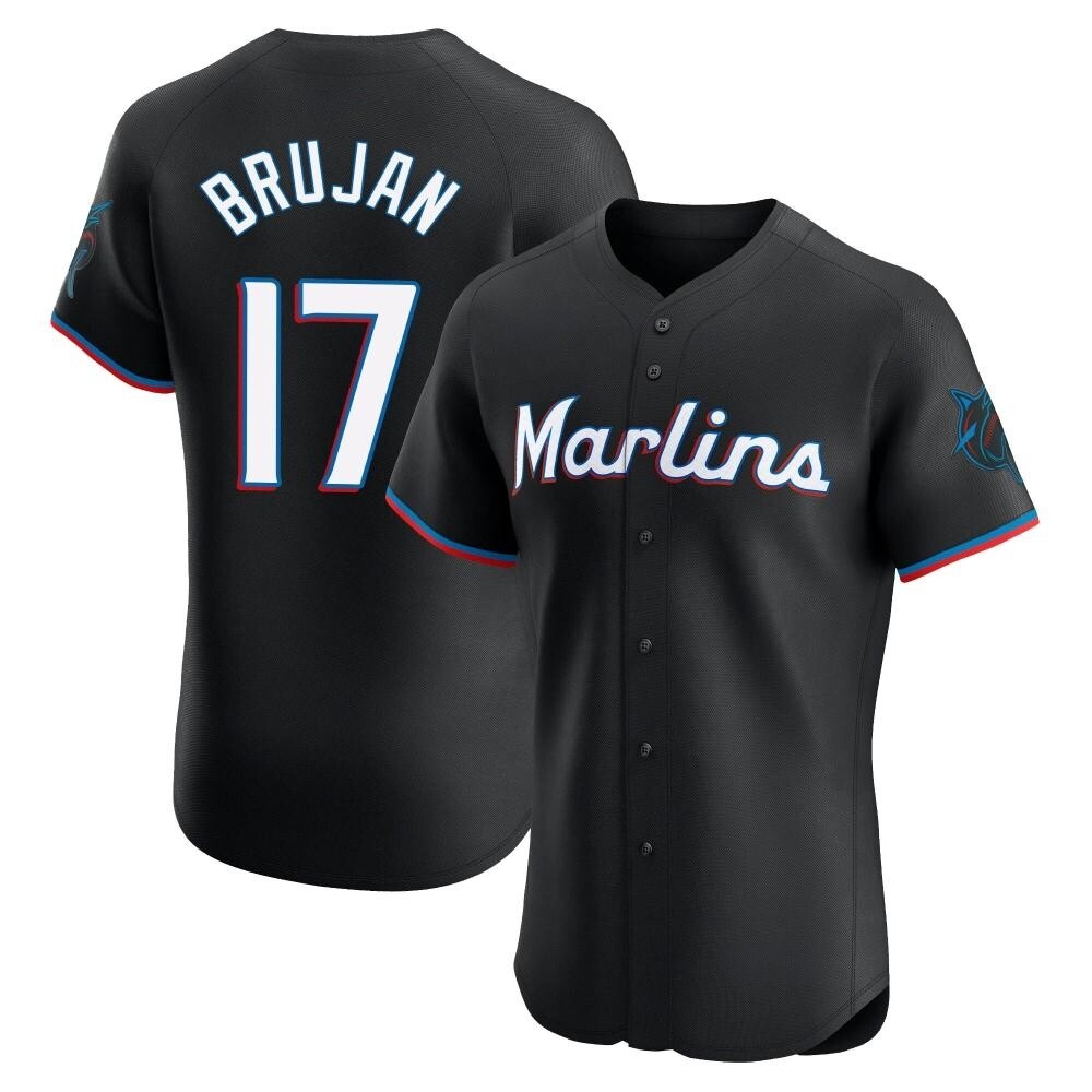 Elite Miami Marlins Vidal Brujan Alternate Vapor Premier Jersey - Black Elite Miami Marlins Vidal Brujan Alternate Vapor Premier Jersey - Black