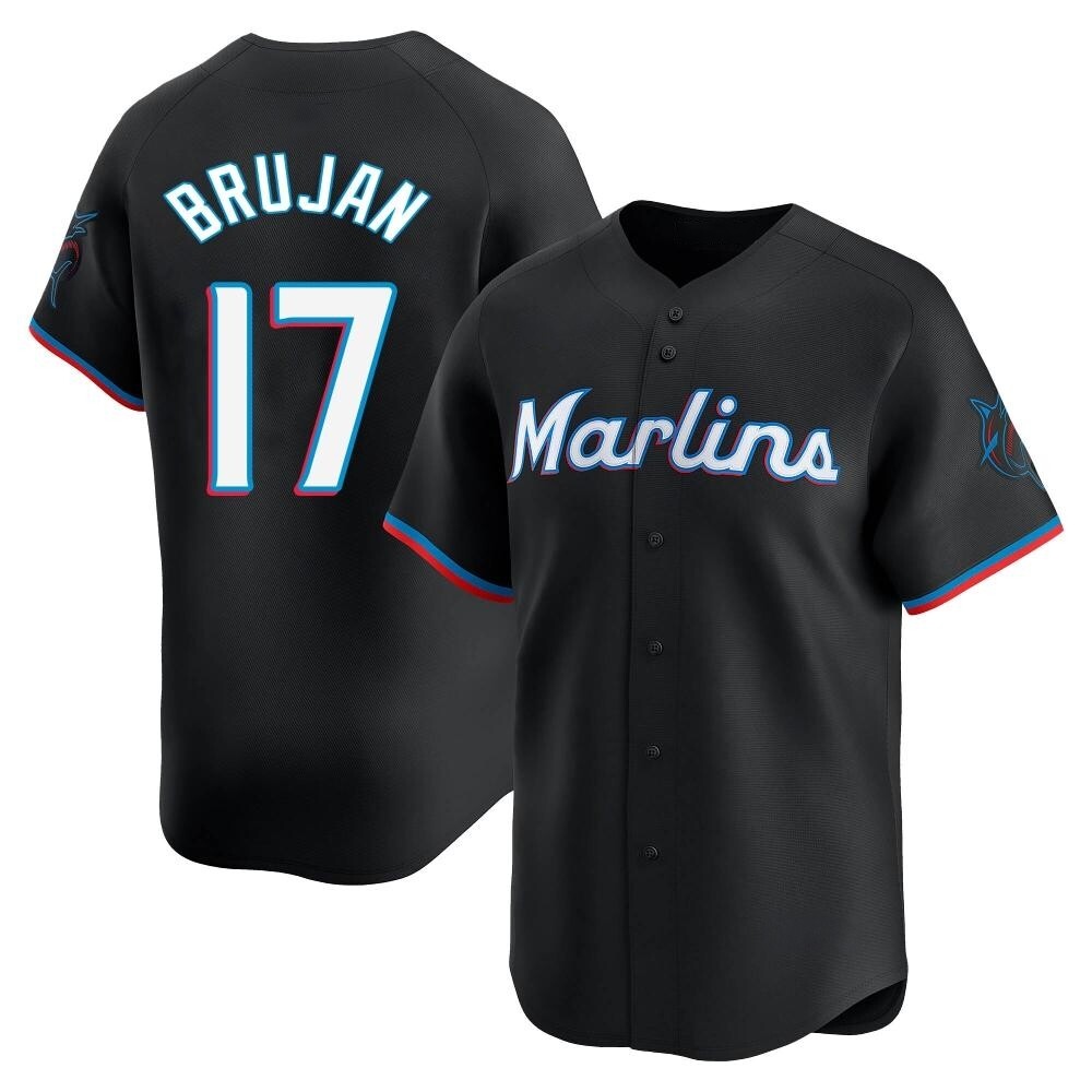 Limited Miami Marlins Vidal Brujan Alternate Jersey - Black Limited Miami Marlins Vidal Brujan Alternate Jersey - Black