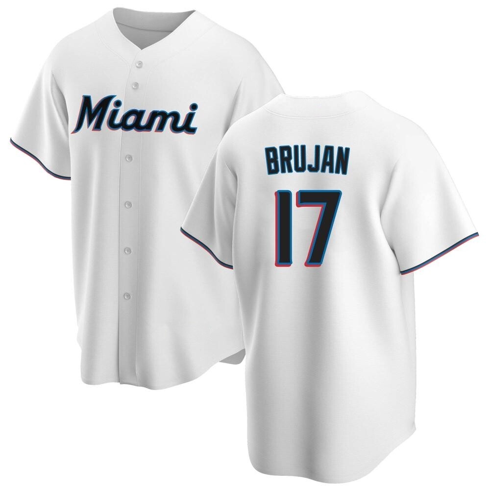 Replica Miami Marlins Vidal Brujan Home Jersey - White Replica Miami Marlins Vidal Brujan Home Jersey - White