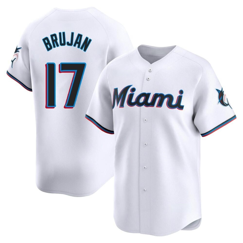 Youth Limited Miami Marlins Vidal Brujan Home Jersey - White Youth Limited Miami Marlins Vidal Brujan Home Jersey - White