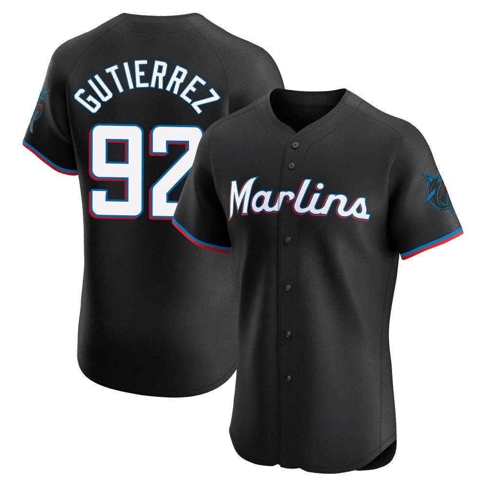 Elite Miami Marlins Vladimir Gutierrez Alternate Vapor Premier Jersey - Black Elite Miami Marlins Vladimir Gutierrez Alternate Vapor Premier Jersey - Black