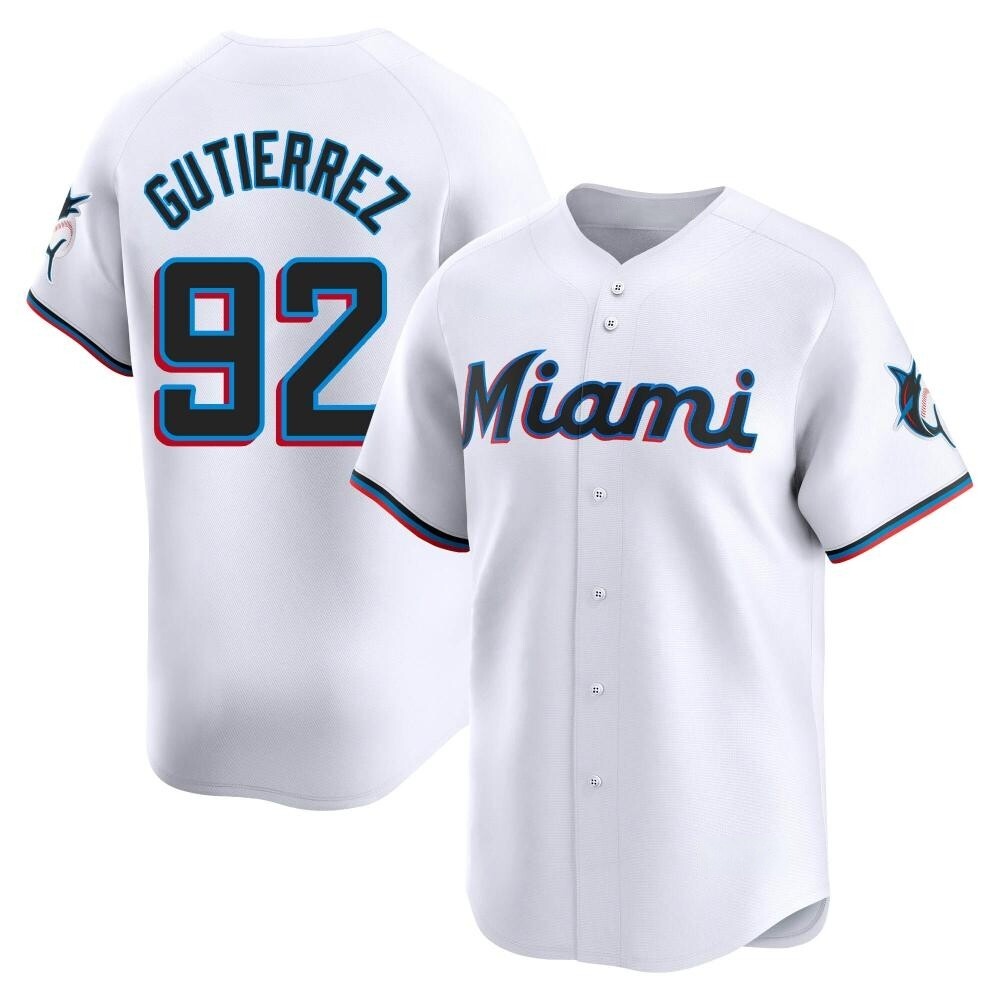 Limited Miami Marlins Vladimir Gutierrez Home Jersey - White Limited Miami Marlins Vladimir Gutierrez Home Jersey - White