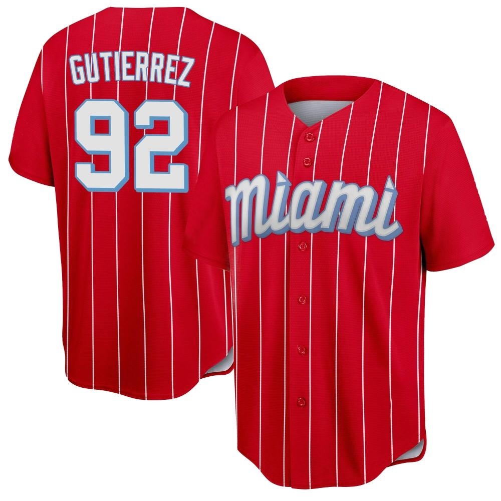 Replica Miami Marlins Vladimir Gutierrez 2021 City Connect Jersey - Red Replica Miami Marlins Vladimir Gutierrez 2021 City Connect Jersey - Red