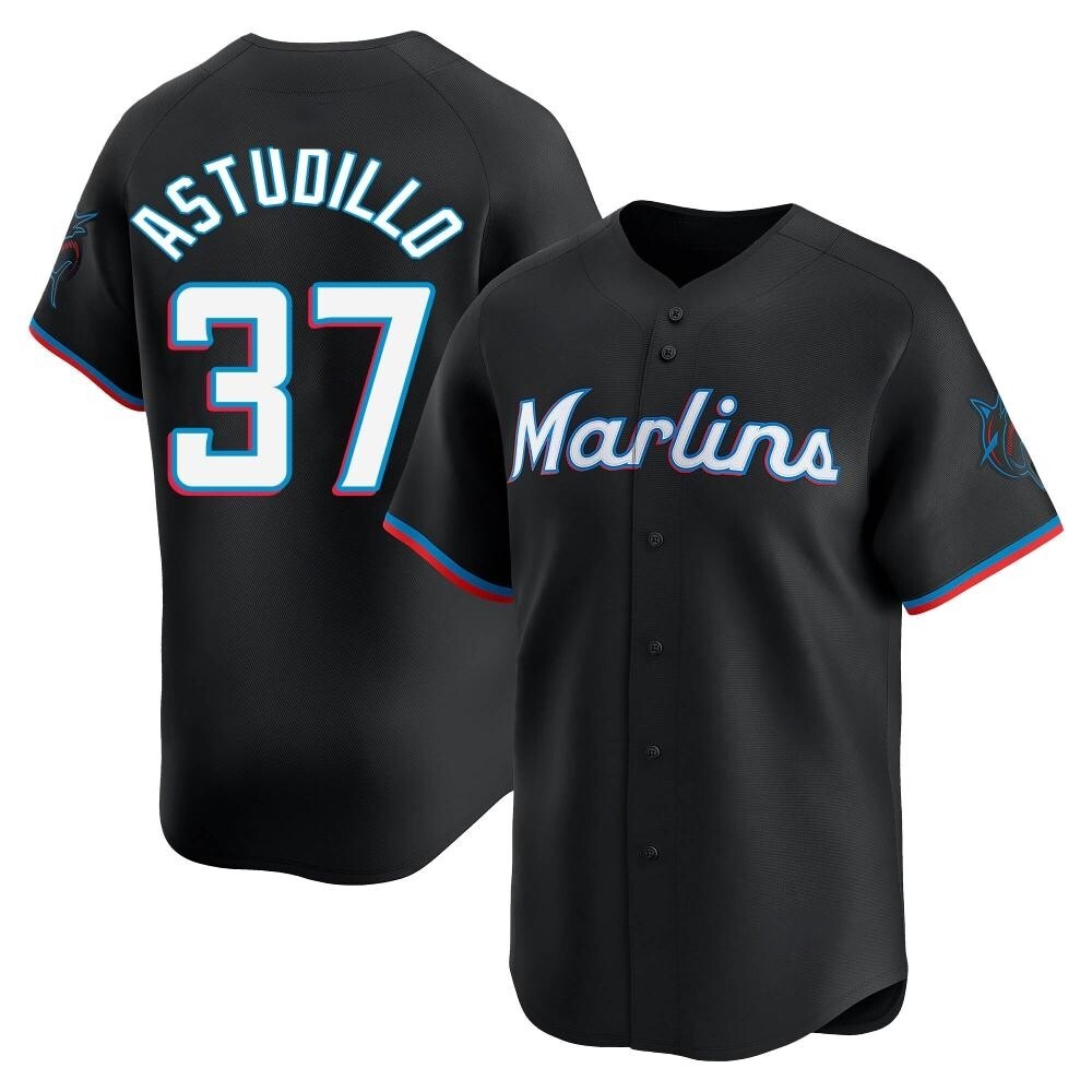 Limited Miami Marlins Willians Astudillo Alternate Jersey - Black Limited Miami Marlins Willians Astudillo Alternate Jersey - Black
