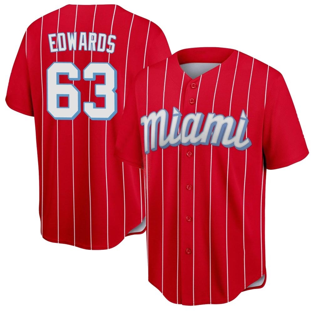Replica Miami Marlins Xavier Edwards 2021 City Connect Jersey - Red Replica Miami Marlins Xavier Edwards 2021 City Connect Jersey - Red