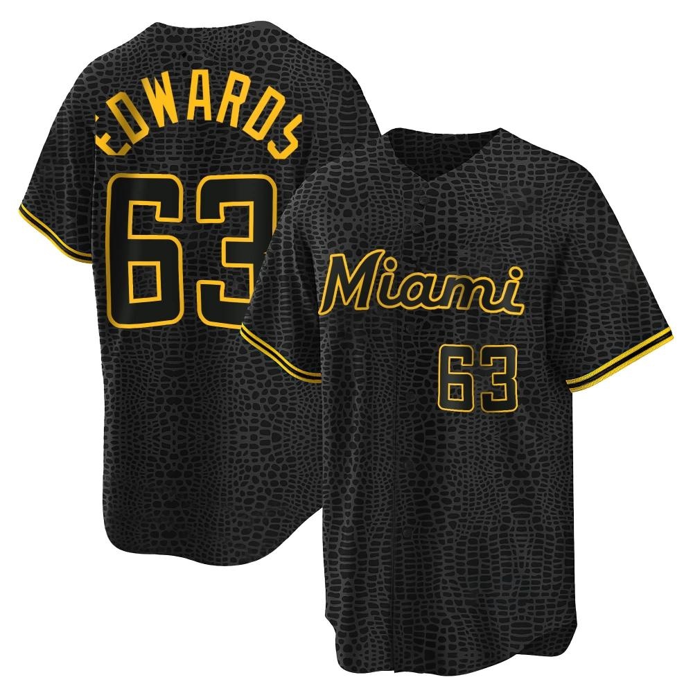 Replica Miami Marlins Xavier Edwards Snake Skin City Jersey - Black Replica Miami Marlins Xavier Edwards Snake Skin City Jersey - Black