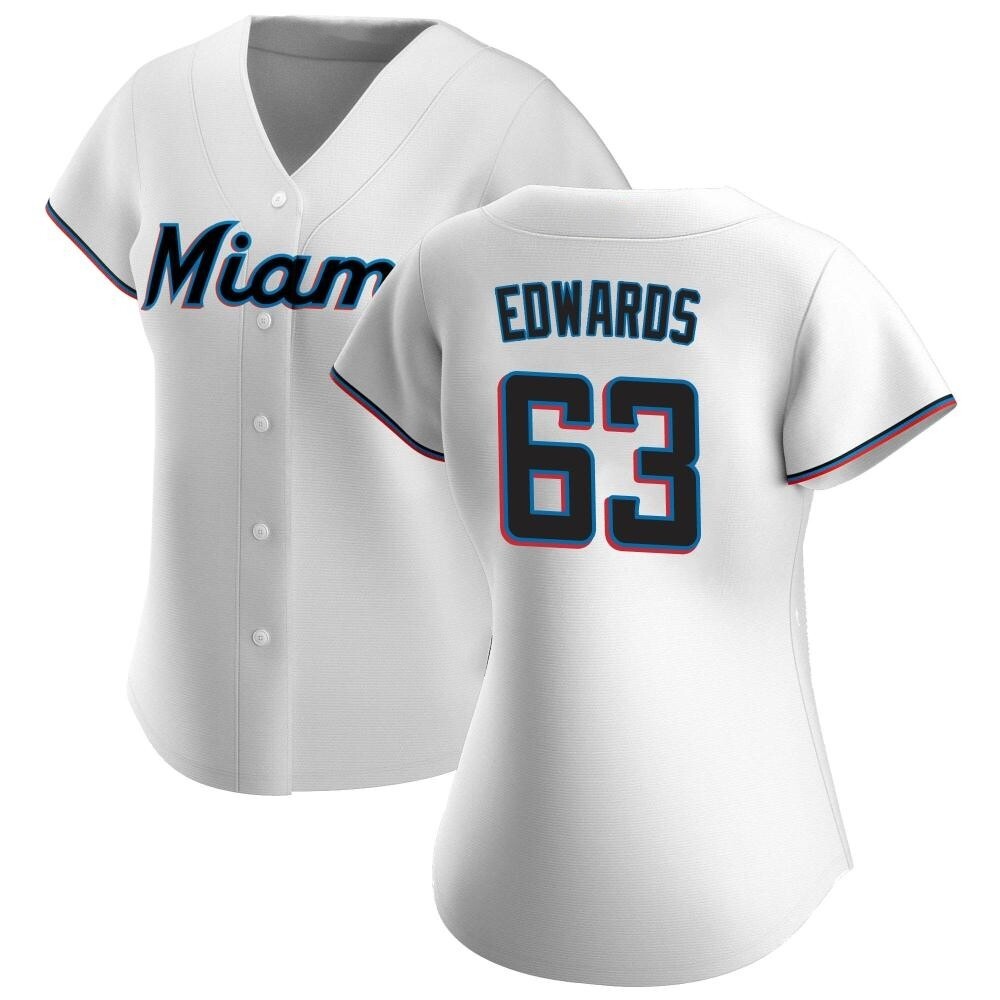 Women's Replica Miami Marlins Xavier Edwards Home Jersey - White Women's Replica Miami Marlins Xavier Edwards Home Jersey - White