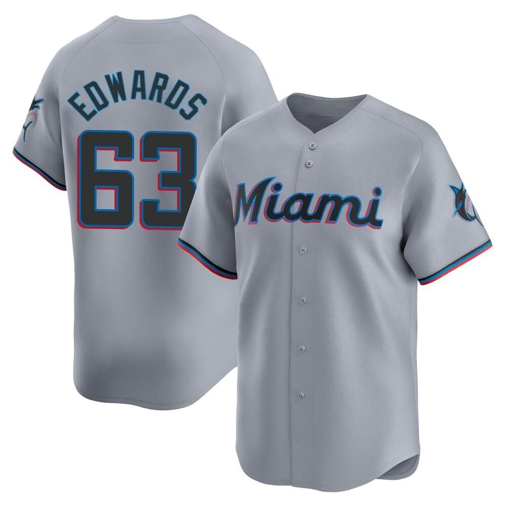 Youth Limited Miami Marlins Xavier Edwards Road Jersey - Gray Youth Limited Miami Marlins Xavier Edwards Road Jersey - Gray
