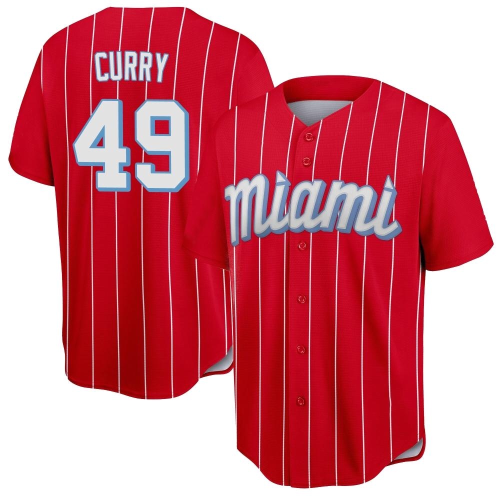 Replica Miami Marlins Xzavion Curry 2021 City Connect Jersey - Red Replica Miami Marlins Xzavion Curry 2021 City Connect Jersey - Red