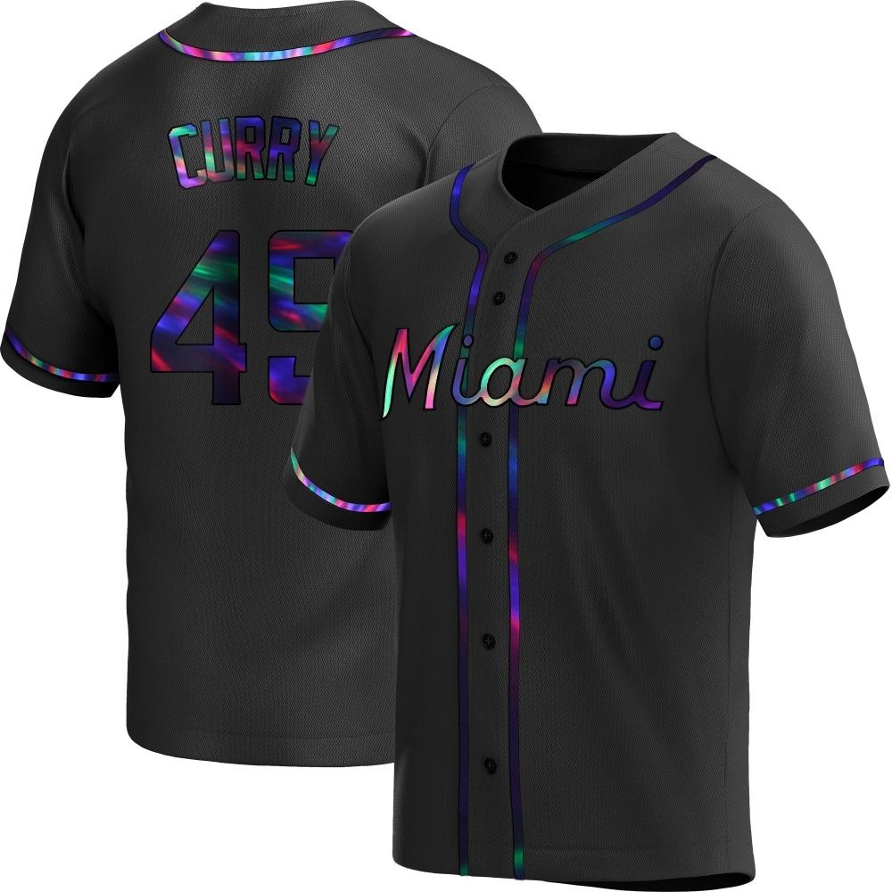 Replica Miami Marlins Xzavion Curry Alternate Jersey - Black Holographic Replica Miami Marlins Xzavion Curry Alternate Jersey - Black Holographic