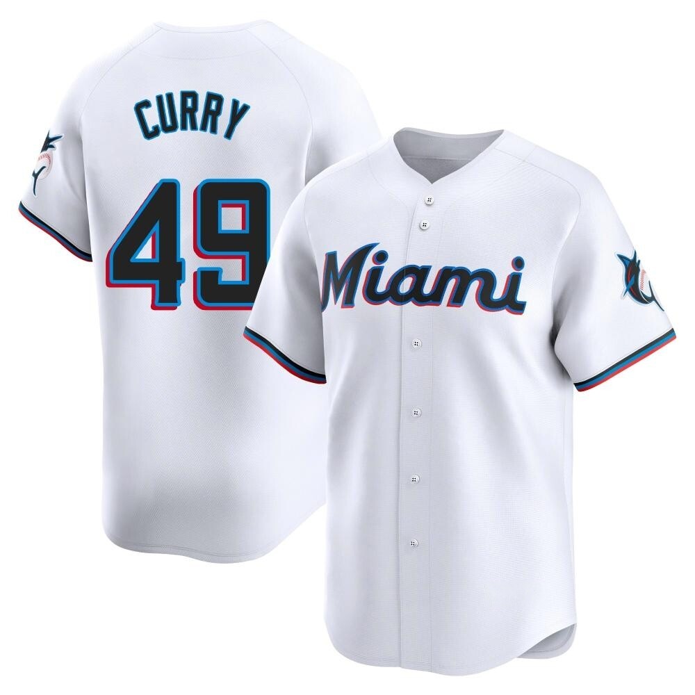 Youth Limited Miami Marlins Xzavion Curry Home Jersey - White Youth Limited Miami Marlins Xzavion Curry Home Jersey - White
