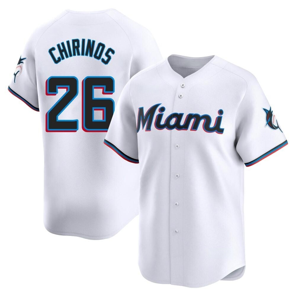 Limited Miami Marlins Yonny Chirinos Home Jersey - White Limited Miami Marlins Yonny Chirinos Home Jersey - White
